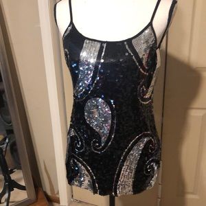NWT Frank Lyman black / silver tank size 8